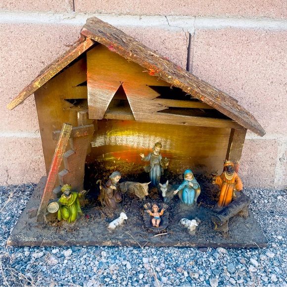 Vintage Italian Nativity Scene Set 10 Figurines Mid-Century - Picture 2 of 15